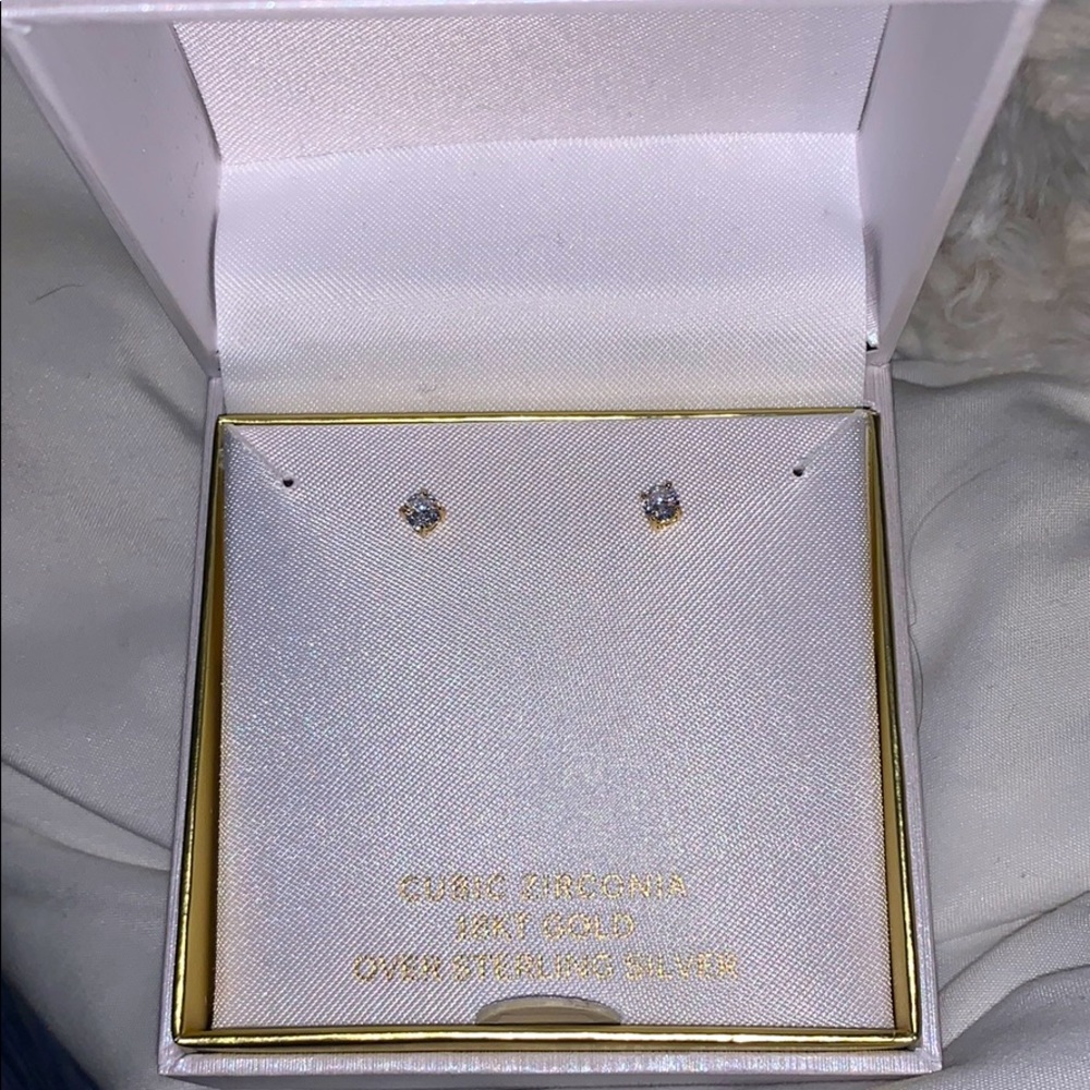 Primrose Cubic Zirconia 18kt Gold Earrings